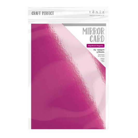 Craft Perfect Mirror Cardstock 8.5"X11" 5/Pkg ~ Magnificent Magenta
