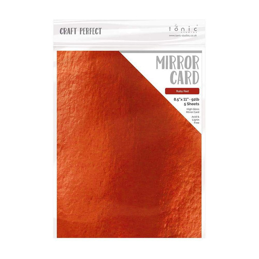 Craft Perfect Mirror Cardstock 8.5"X11" 5/Pkg ~ Ruby Red