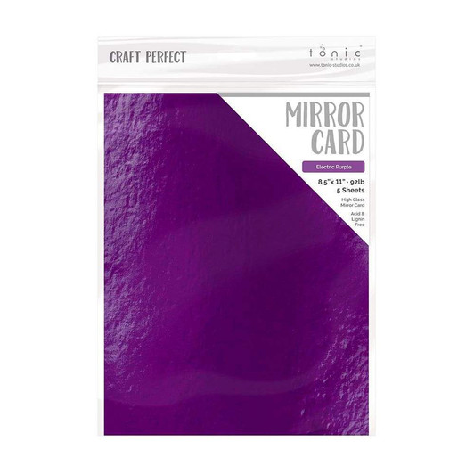 Craft Perfect Mirror Cardstock 8.5"X11" 5/Pkg ~ Electric Purple