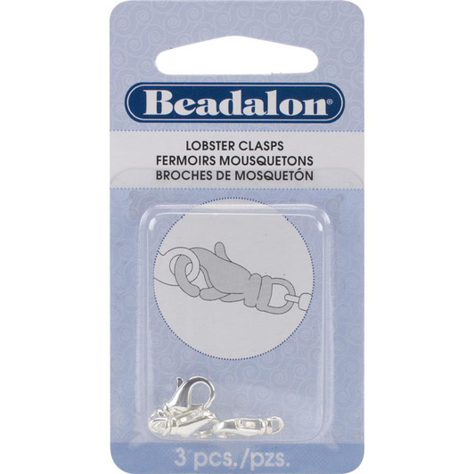 Beadalon Lobster Swivel Clasps 15mm 3/Pkg | Silver Plated