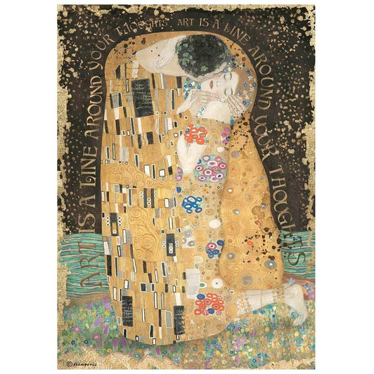 Stamperia Rice Paper Sheet A4 6/Pkg | The Kiss, Klimt