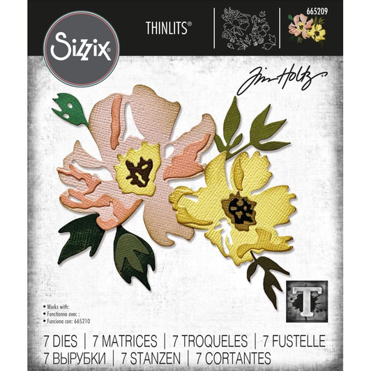 Sizzix Thinlits Dies By Tim Holtz 7/Pkg | Brushstroke Flowers #1