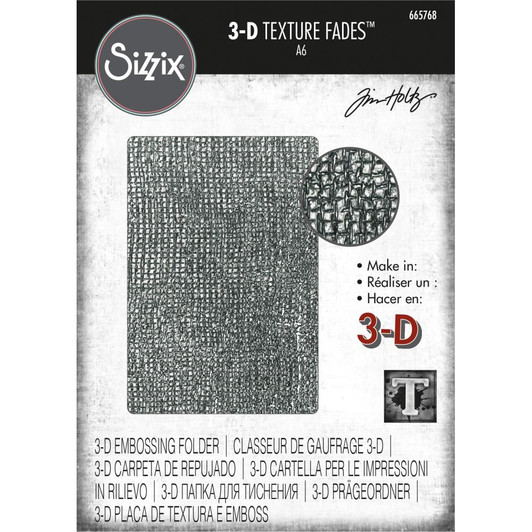 Sizzix 3D Texture Fades Embossing Folder By Tim Holtz | Woven