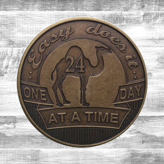 Alcoholics Anonymous AA Camel ODAT Affirmation Coin – Bronze Sobriety Medallion