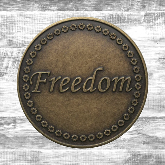 Alcoholics Anonymous AA Freedom Affirmation Coin – Bronze Sobriety Medallion