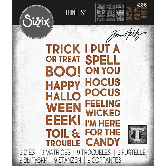 Sizzix Thinlits Dies By Tim Holtz 9/Pkg | Bold Text Halloween