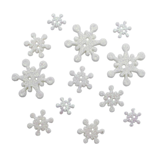 Buttons Galore Theme Buttons 12/Pkg | Glistening Snow