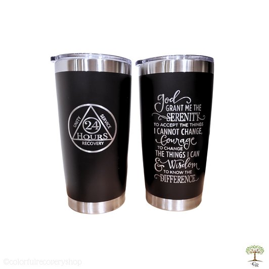 AA 24 Hour Serenity Prayer 20oz Tumbler AA 24 Hour Serenity Prayer 20oz Tumbler