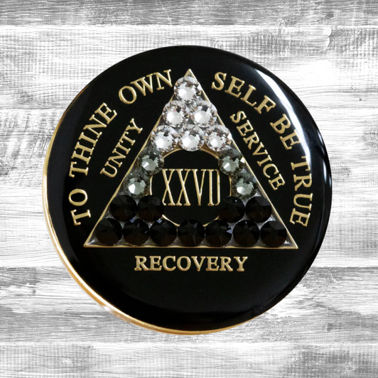 AA Anniversary Coin Medallion | Crystal Black Transition