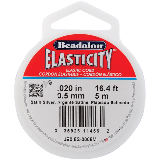 Beadalon Elasticity 0.5mm x 5m | Satin Silver