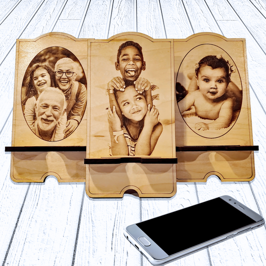 Custom Photo Engraved Cell Phone Stand