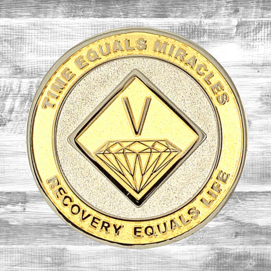 Narcotics Anonymous (NA) Coin – "Bi-Plate" Sobriety Medallion Gift
