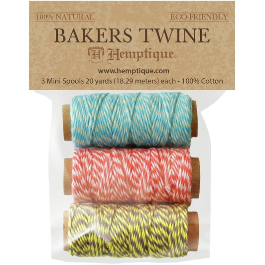 Hemptique Cotton Bakers Twine Mini Spools 3/Pkg | Hula Hoop