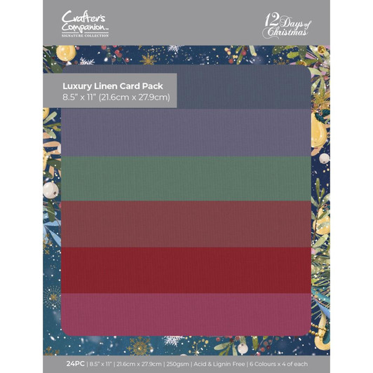 Crafter's Companion Luxury Linen Card Pack | 12 Days Of Christmas