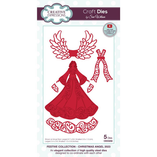 Creative Expressions Craft Dies By Sue Wilson | Christmas Angel 2023