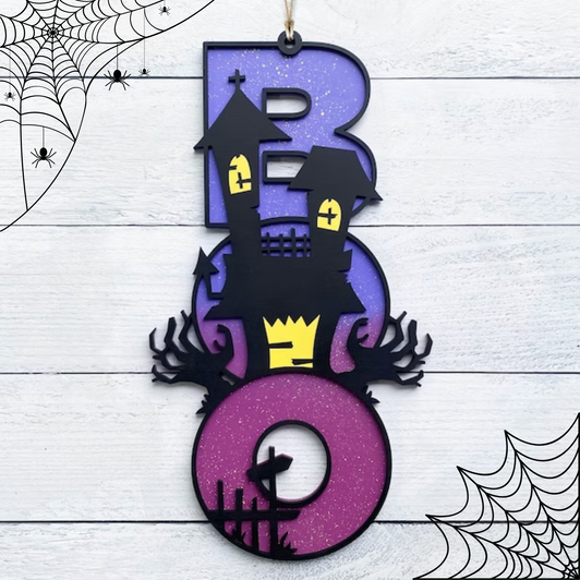 Haunted House BOO Halloween Sign