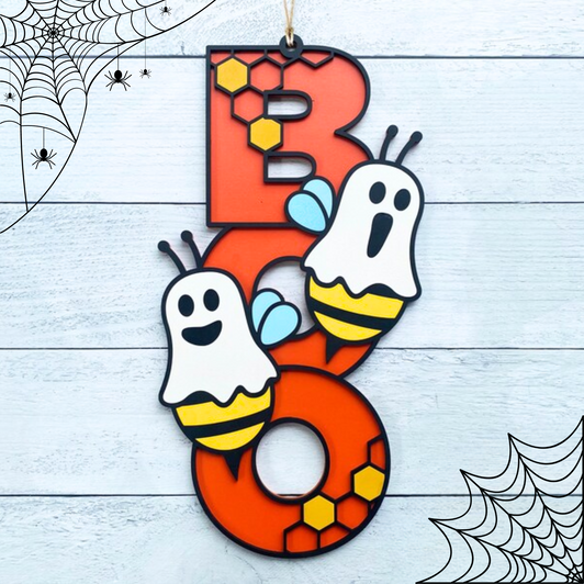 Ghost Bees BOO Halloween Sign