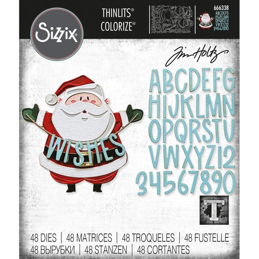 Sizzix Thinlits Colorize Dies By Tim Holtz 49/Pkg | Santa Greetings