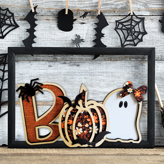 BOO Cute Halloween Shelf Sitter Set - Halloween Home Decor