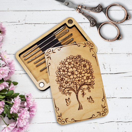 Magnetic Needle Minder Storage Case - Floral Tree