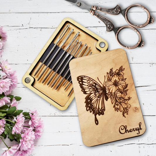 Needle Minder Storage Case | Floral Butterfly