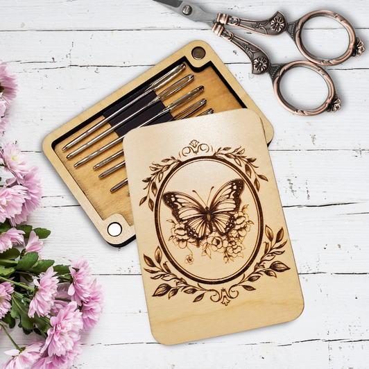 Needle Minder Storage Case - Butterfly Cameo