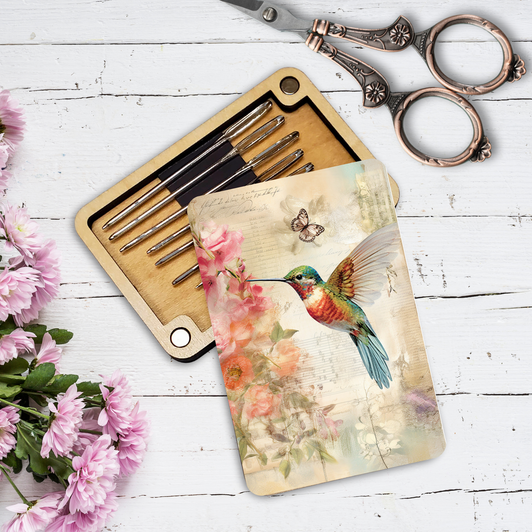 Needle Minder Storage Case - Floral Hummingbird