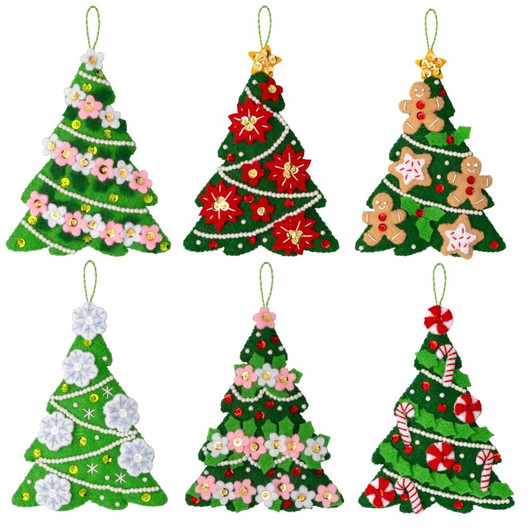 Bucilla 6 x 4 Christmas Shopping Spree Felt Ornament Kit 6ct