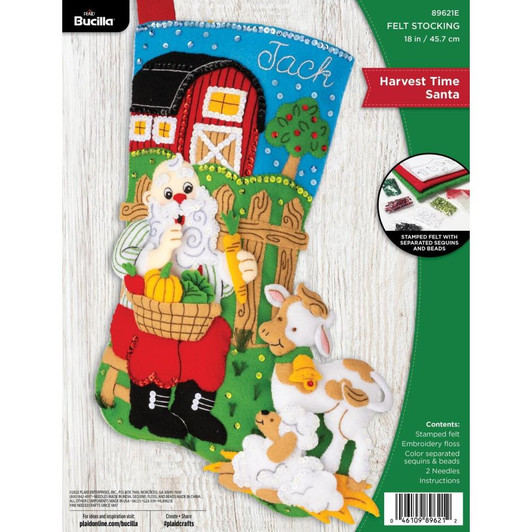Bucilla Felt Applique Stocking Kit | Harvest Time Santa
