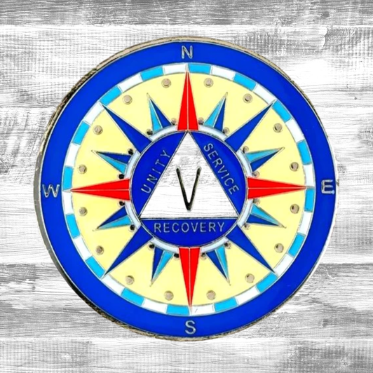 AA Compass Sobriety Anniversary Coin