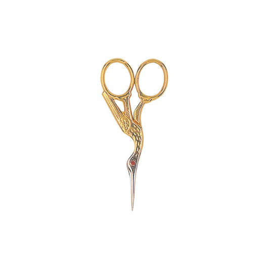 ToolTron Gold-Plated Stork Scissors 3.5" | Swarovski Crystal