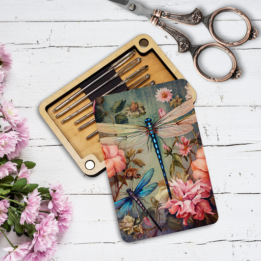 Needle Minder Storage Case - Blue Dragonflies