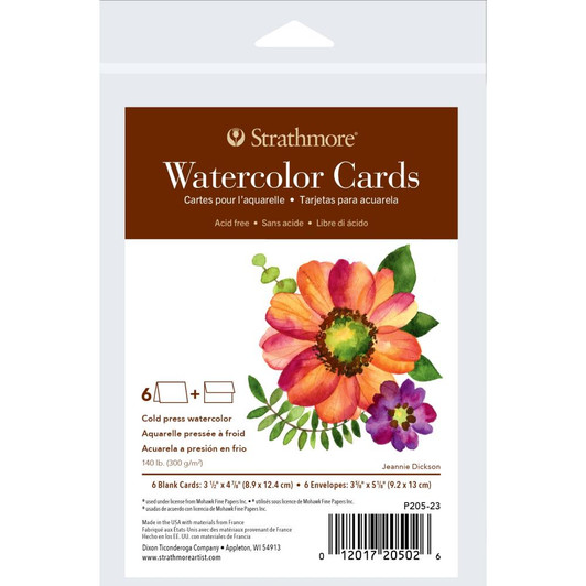 Strathmore Watercolor Cards & Envelopes 3.5"X4.875" 6/Pkg