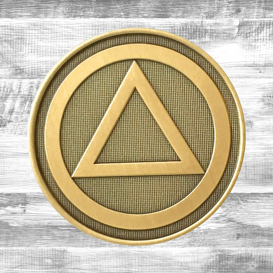 Circle Triangle AA Symbol Antique Bronze Coin