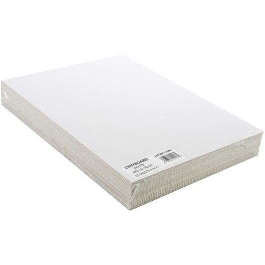 Grafix Medium Weight Chipboard Sheets 8.5"X11" 25/Pkg | White