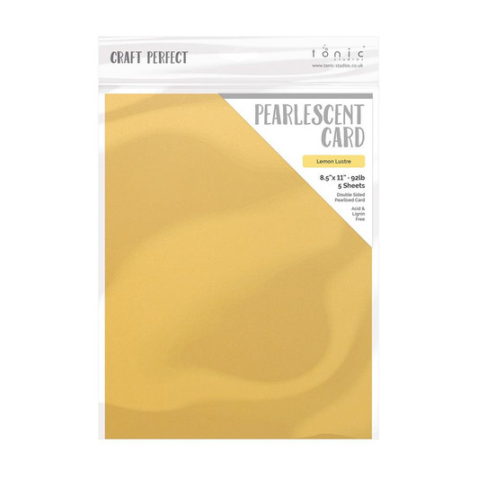 Tonic Craft Perfect Pearlescent Cardstock 5/Pkg | Lemon Lustre