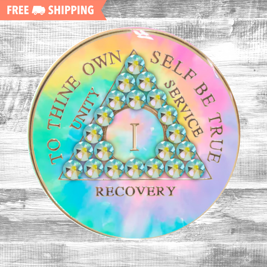 AA Psychedelic Change Coin Medallion | Crystal Peridot AB