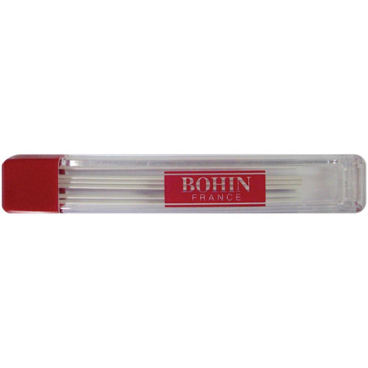 Bohin Mechanical Chalk Pencil Refill 6/Pkg | White Extra Fine