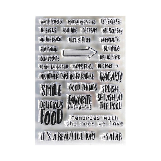 Elizabeth Craft Clear Stamps | Planner Essentials Vacay Phrases