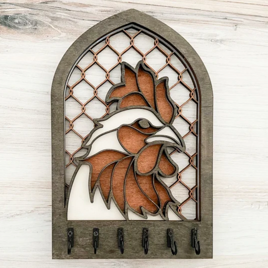 Key Holder Wall Plaque | Rooster / Chicken