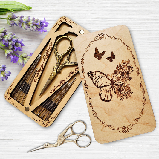 Magnetic Scissor Minder Storage Case - Floral Butterfly