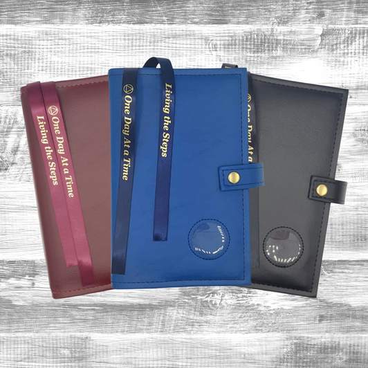 AA Big Book & 12 & 12 Regular Print Double Book Cover – Medallion Holder Alcoholics Anonymous Recovery Gift