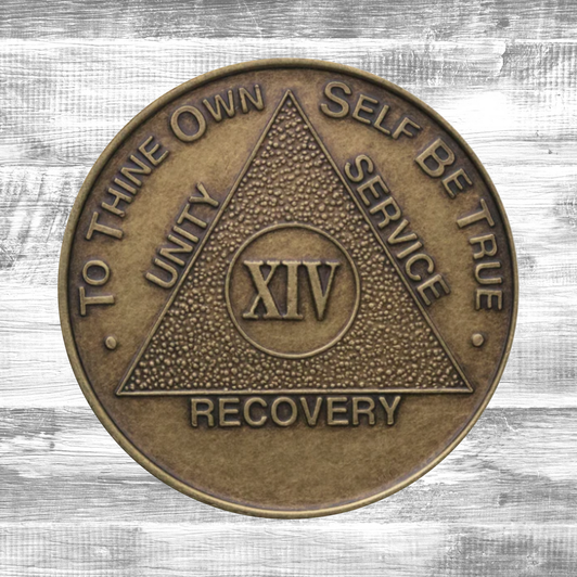 Alcoholics Anonymous AA Bronze Year Anniversary Coin - Sobriety Medallion