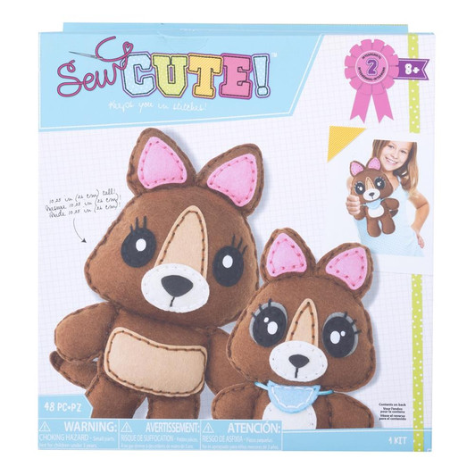 American Crafts Kangaroo and Joey Sew Cute Kids Sewing Kit