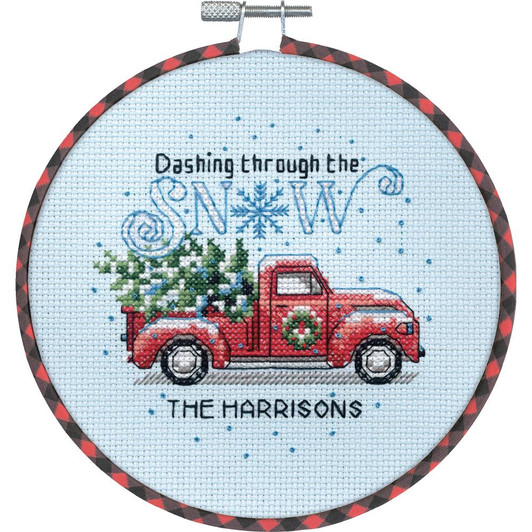 Dimensions Learn-A-Craft Counted Cross Stitch Kit | Holiday Family Truck