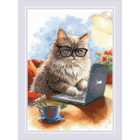 RIOLIS Writer Of Meowmoirs Counted Cross Stitch Kit