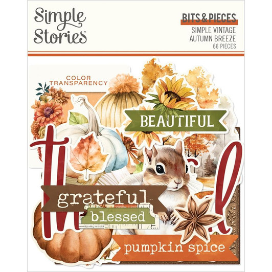 Simple Stories Simple Vintage Bits & Pieces Die-Cuts 44/Pkg | Autumn Breeze