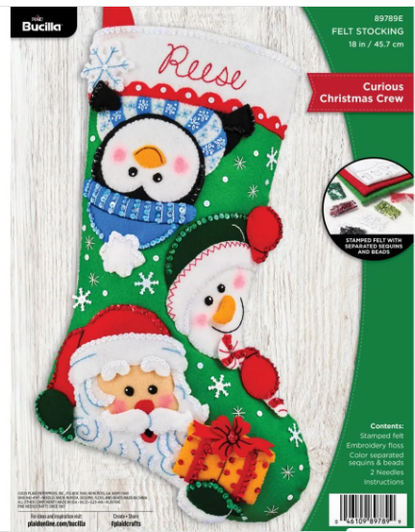 Bucilla Felt Applique Stocking Kit | Curious Christmas Crew