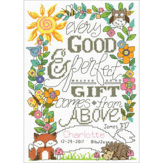 Imaginating Counted Cross Stitch Kit | Forest Baby Birth Record
