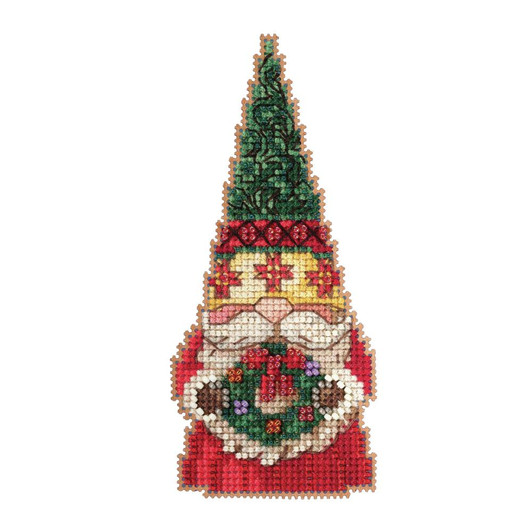 Mill Hill Counted Cross Stitch Kit | Jim Shore Gnome With Wreath